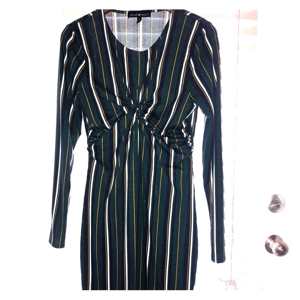 Cinched chest striped dress